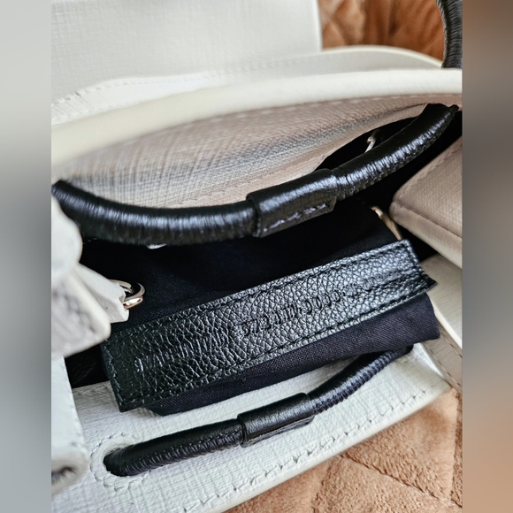 Balenciaga Shopping North South Tote XXS Bag White Black Logo Square Crossbody - Picture 10 of 11